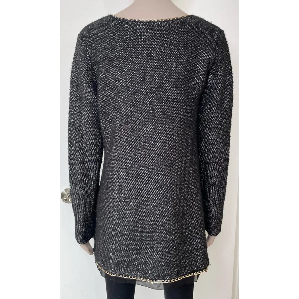 Soft Surroundings Metallic Knit Chainlink Sweater